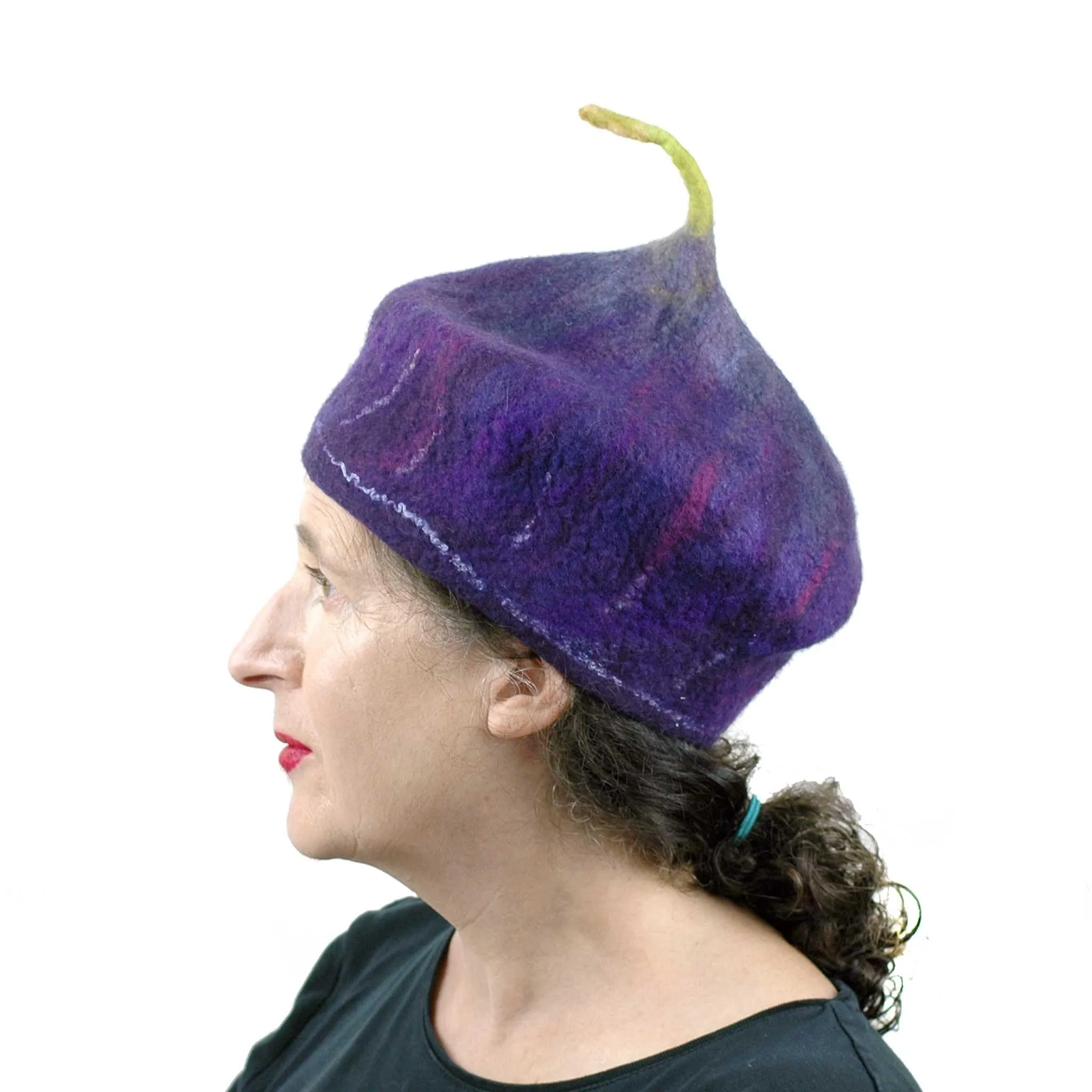 ~ Adopted ~  Purple Fig Felted Cap Small Size
