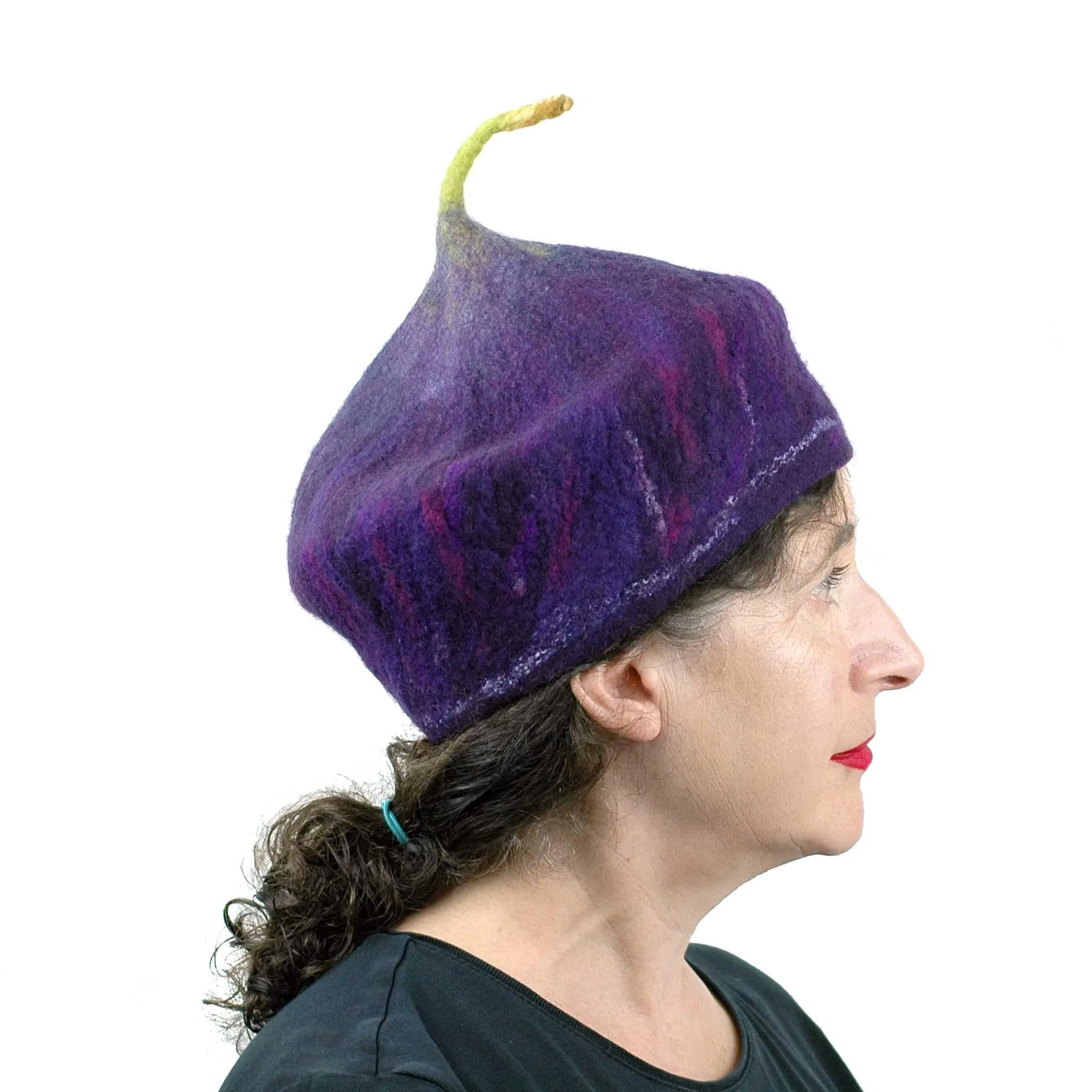 ~ Adopted ~  Purple Fig Felted Cap Small Size
