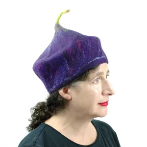 ~ Adopted ~  Purple Fig Felted Cap Small Size