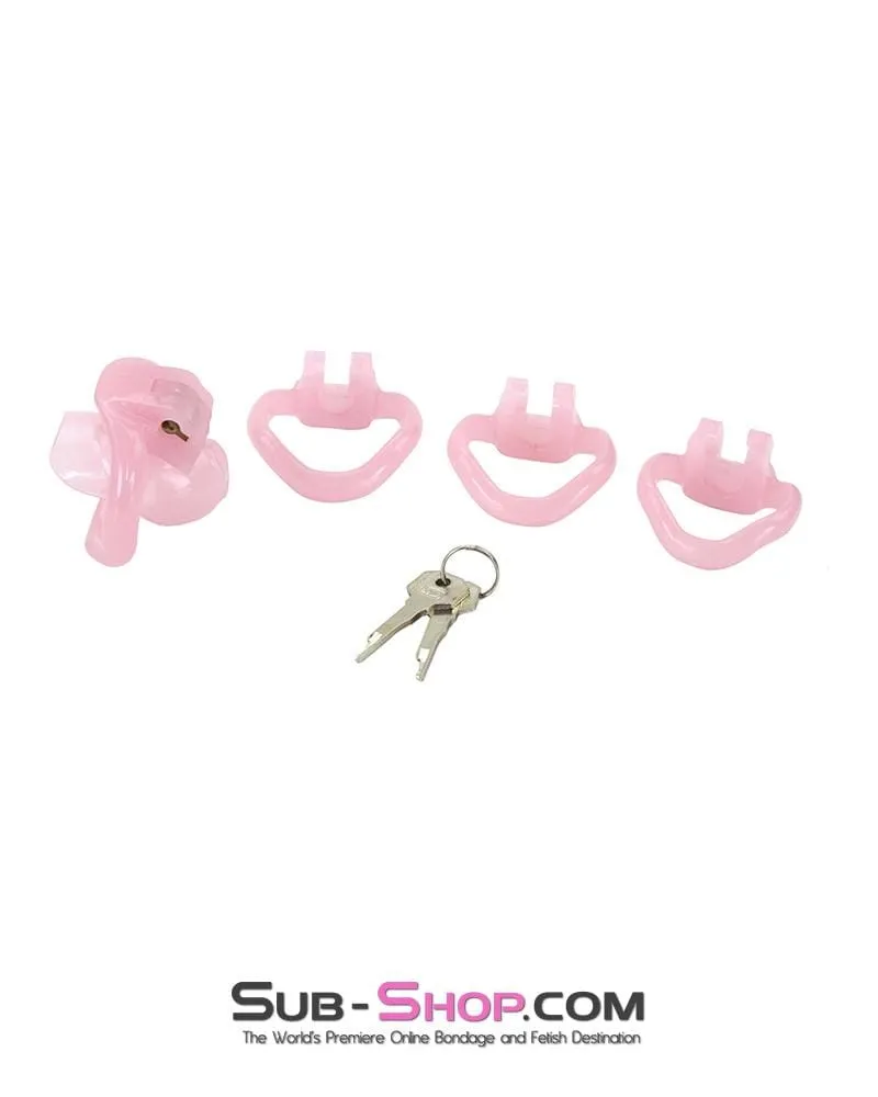 1581AR      Sissy Cuckold Mini Pink High Security Locking Male Chastity - MEGA Deal