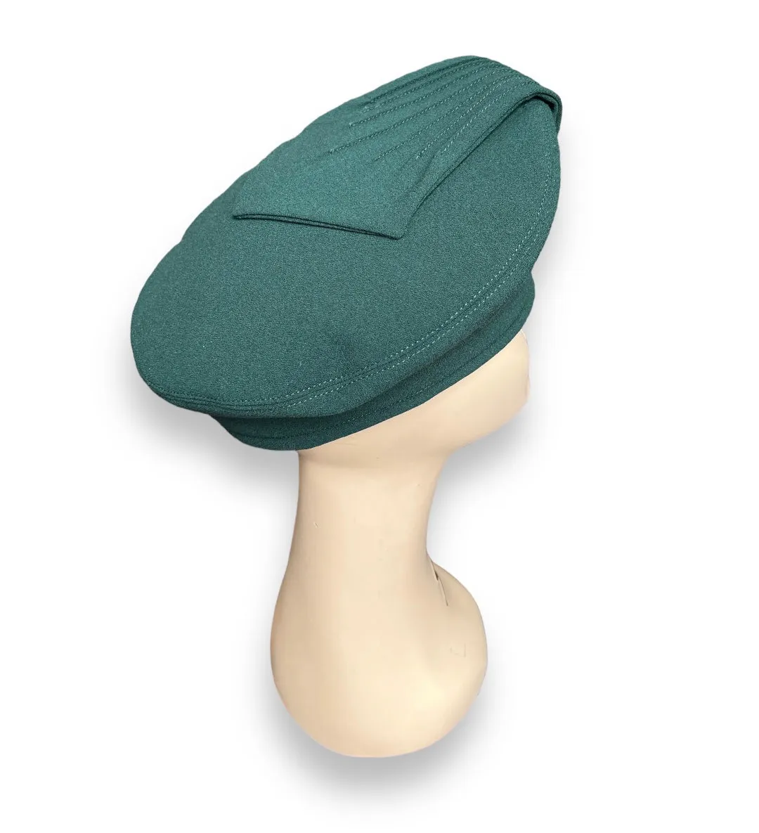 1940s Halo Beret - Racing Green
