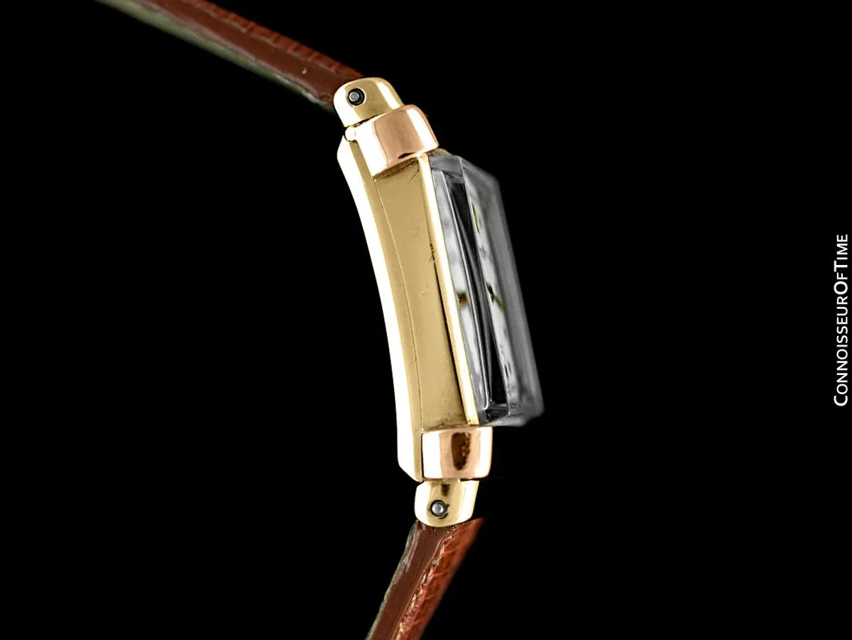 1942/1947 IWC Vintage Art Deco Mens Top Hat Wristwatch - 14K Yellow & Rose Gold