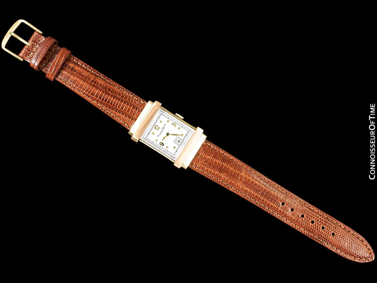 1942/1947 IWC Vintage Art Deco Mens Top Hat Wristwatch - 14K Yellow & Rose Gold