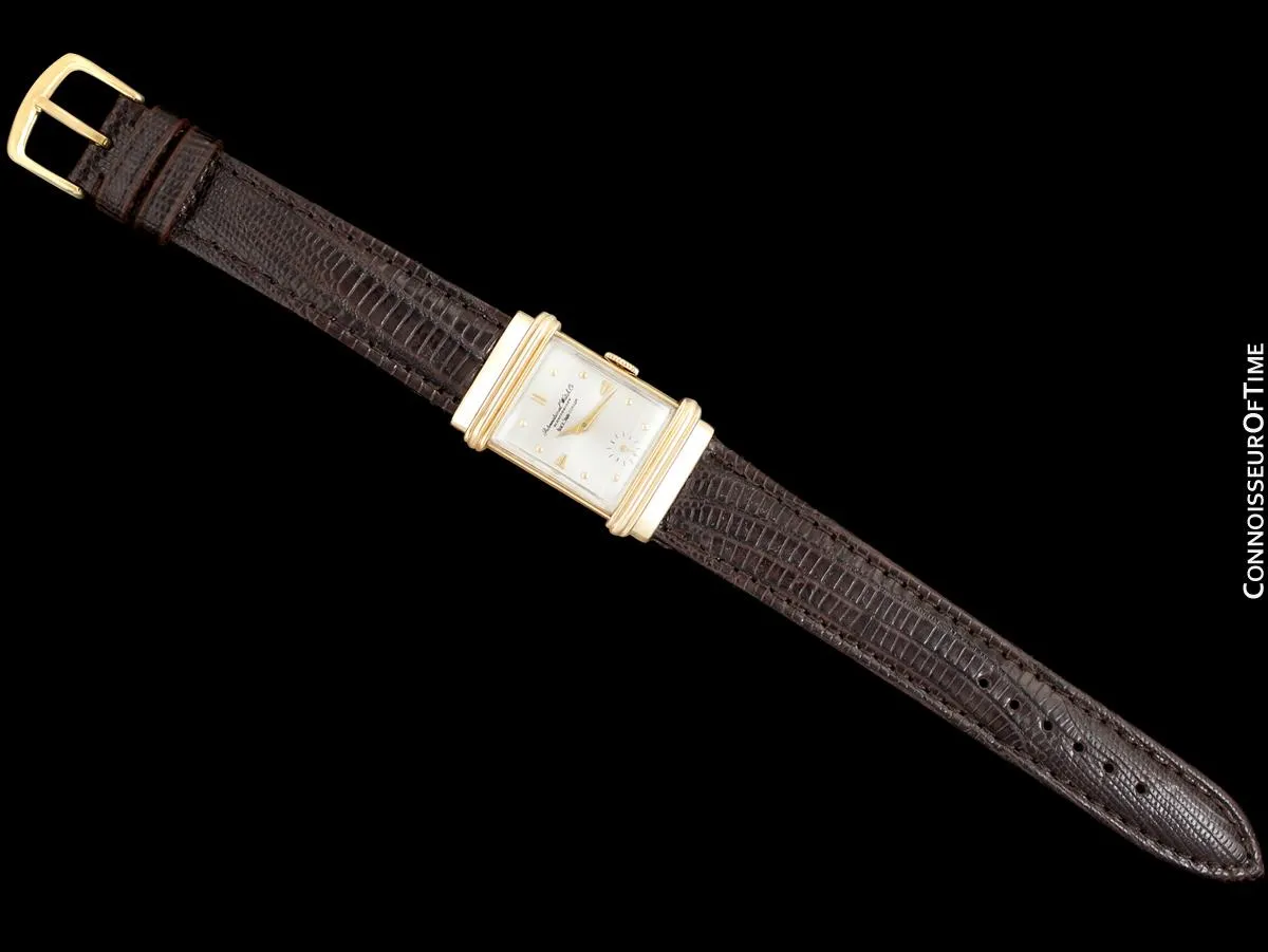 1945 IWC For Black, Starr & Gorham Vintage Art Deco Mens Top Hat Wristwatch - 14K Gold