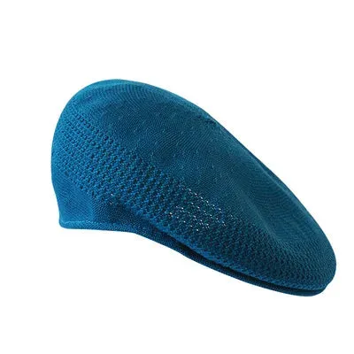 2024 Women Caps Beret Girl French Artist Hand Knitted Imitation Female Vintage Plain Elegant  Navy Hat Freeshipping Kang01