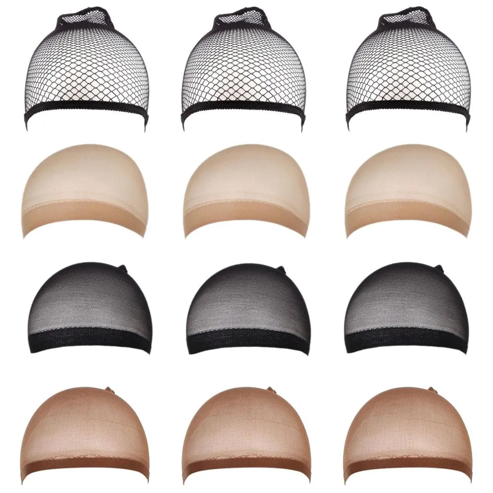 6 Packs Stocking Wig Caps Stretchy Nylon Wig Caps for Women Close End Mesh Wig Caps