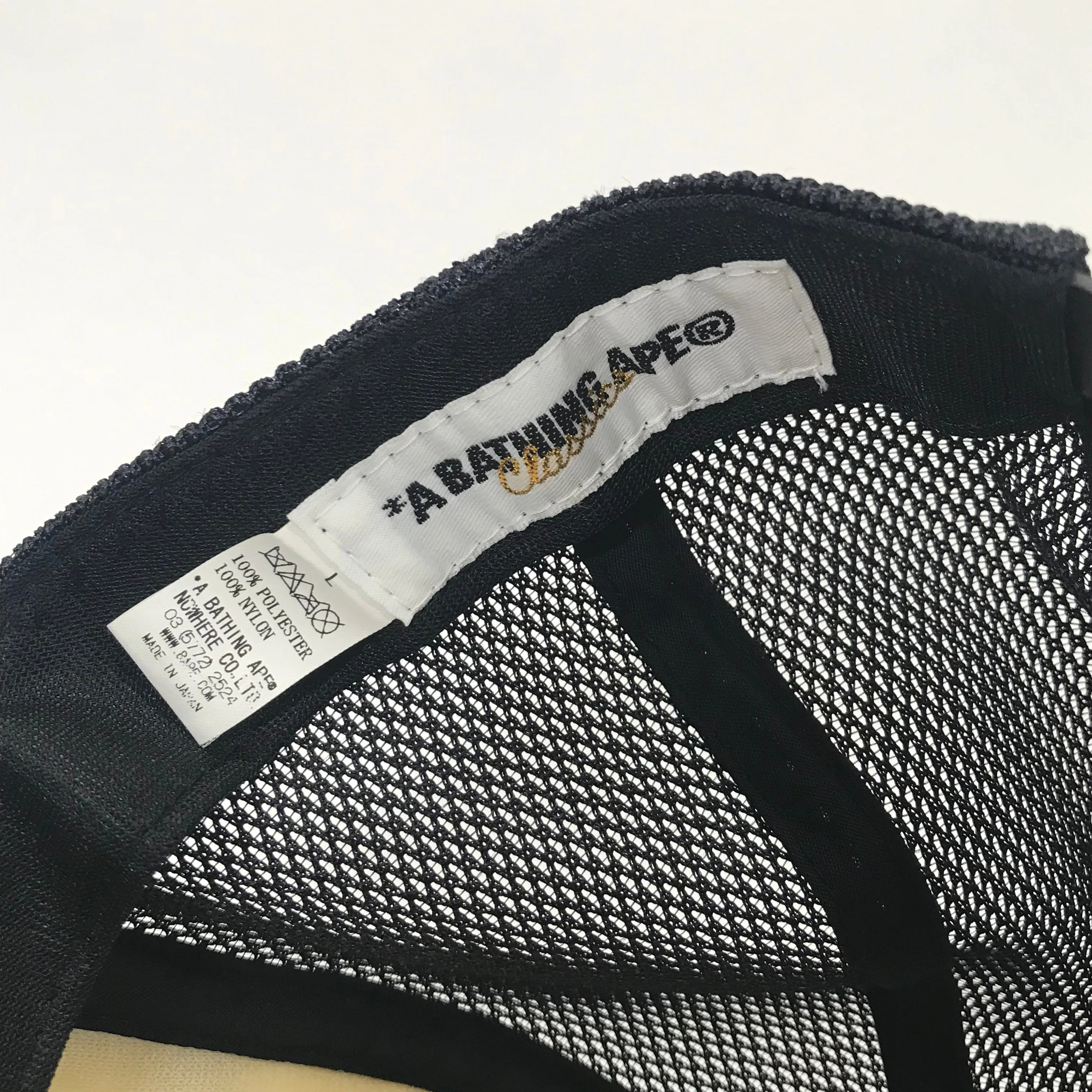 A Bathing Ape Bape Sta Logo Mesh Trucker Cap Black