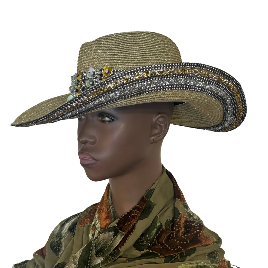 Acapulco Jeweled Cowboy Hat - Gold