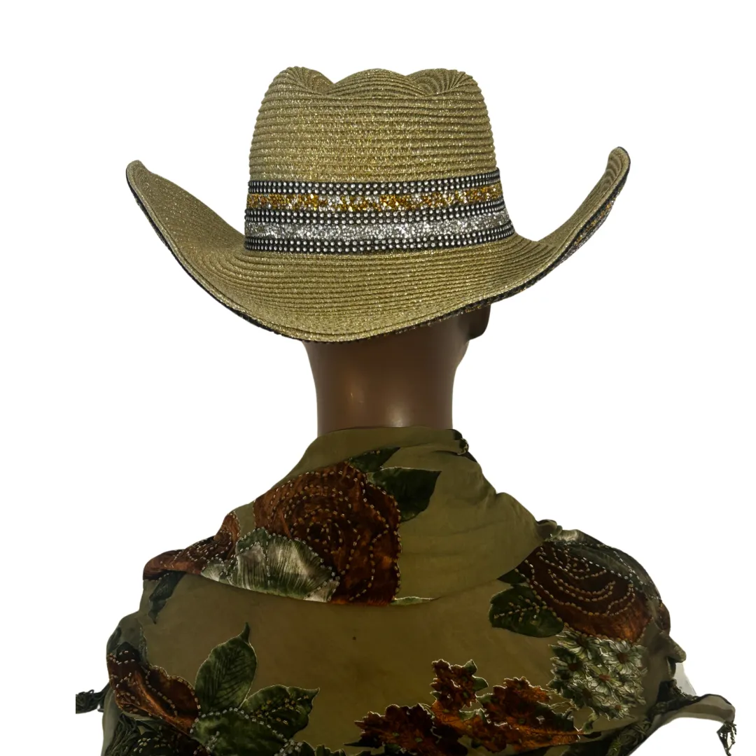 Acapulco Jeweled Cowboy Hat - Gold