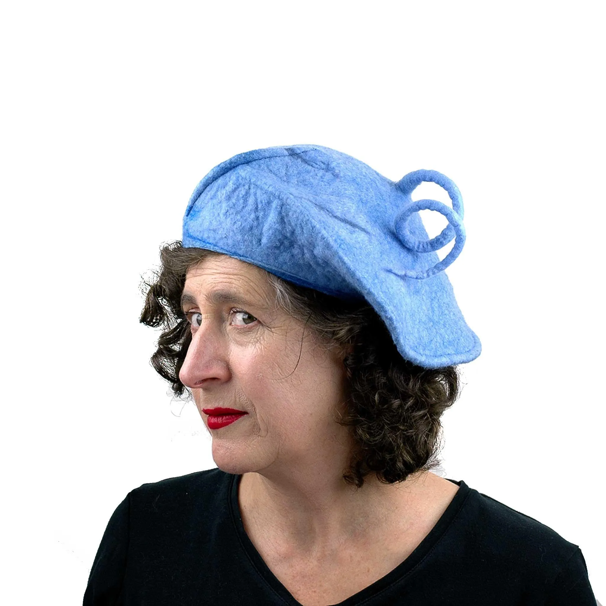 ~Adopted~ Light Blue Curlicue Beret