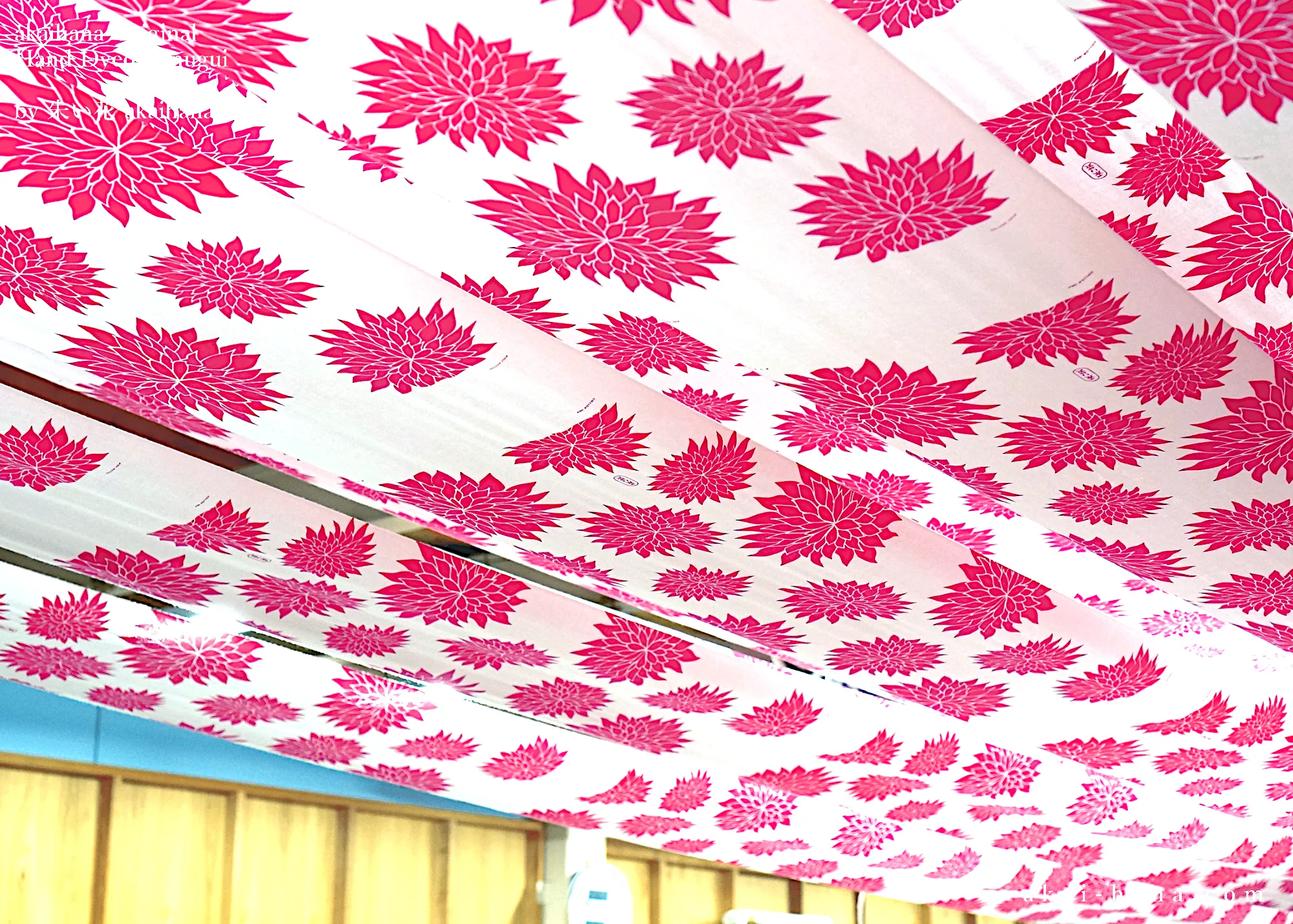 akaihana Original Tenugui, Dahlia Pink, Japanese Hand Dyed ⦿tnor0004