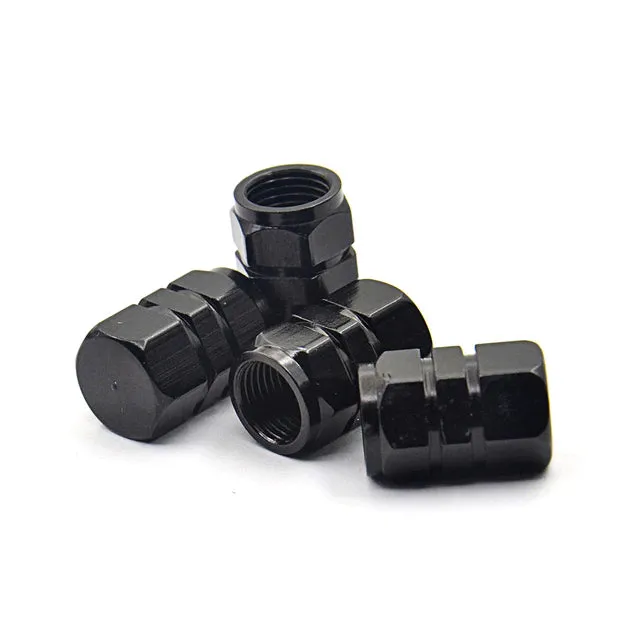 Aluminum Wheel Valve Caps (Black)