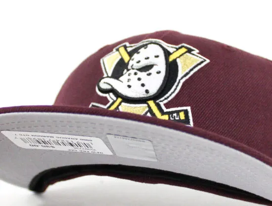 Anaheim Mighty Ducks New Era 59Fifty Fitted Hats (Maroon Gray Under Brim)