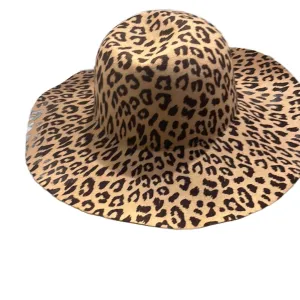 Animal Print Felt Floppy Hat Fedora
