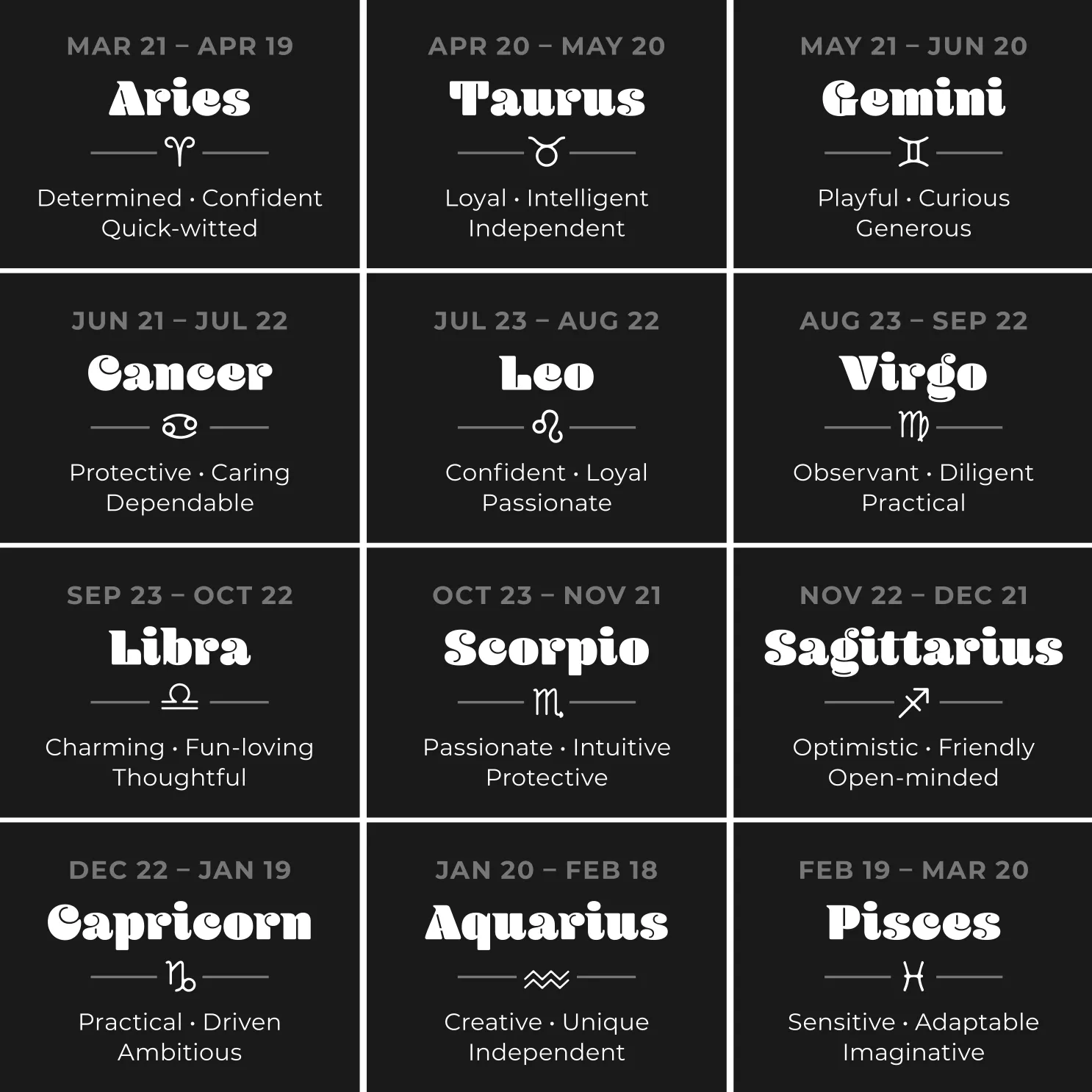 AQUARIUS ZODIAC HAT (BLACK)
