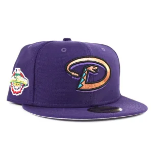 Arizona Diamondbacks 2001 World Series New Era 59Fifty Fitted Hat (D Logo Purple Gray Under Brim)