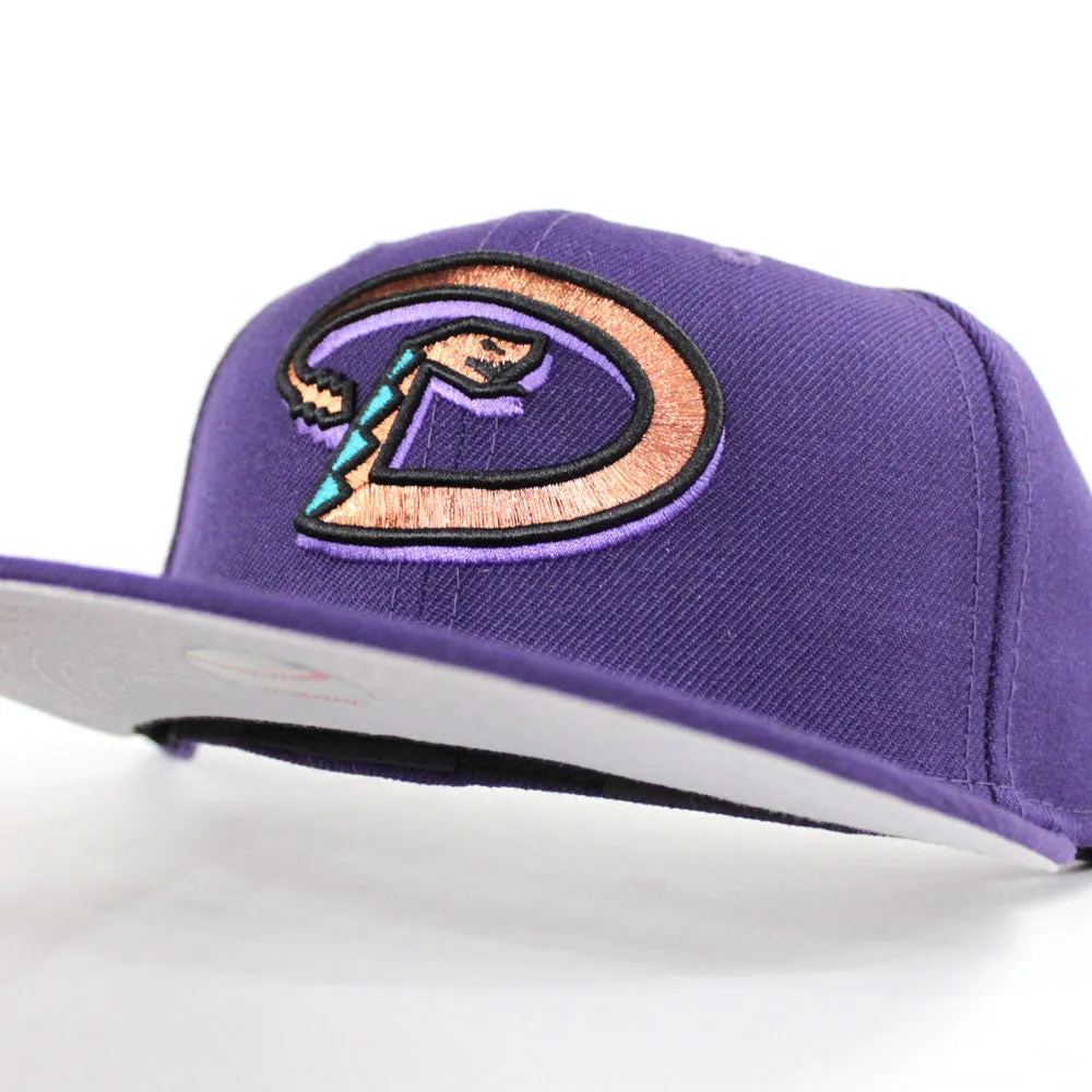 Arizona Diamondbacks 2001 World Series New Era 59Fifty Fitted Hat (D Logo Purple Gray Under Brim)