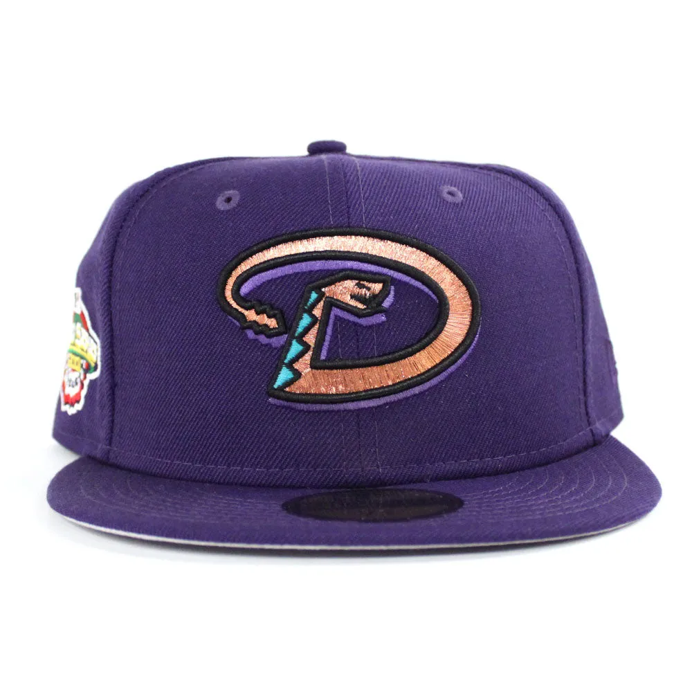 Arizona Diamondbacks 2001 World Series New Era 59Fifty Fitted Hat (D Logo Purple Gray Under Brim)