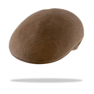 Ascot Wool Felt Flat Cap in Brown