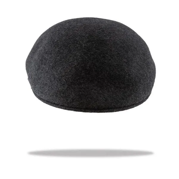 Ascot Wool Felt Flat Cap in Charcoal