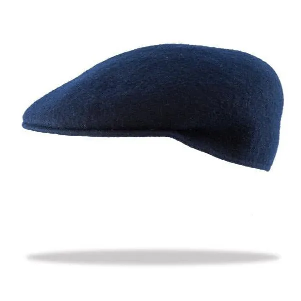 Ascot Wool Felt Flat Cap in Navy