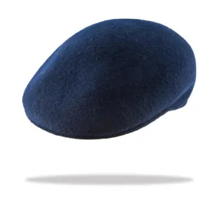 Ascot Wool Felt Flat Cap in Navy