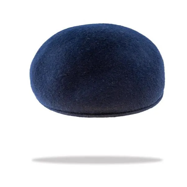 Ascot Wool Felt Flat Cap in Navy