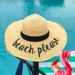 Beach Please Floppy Hat with UPF 50 