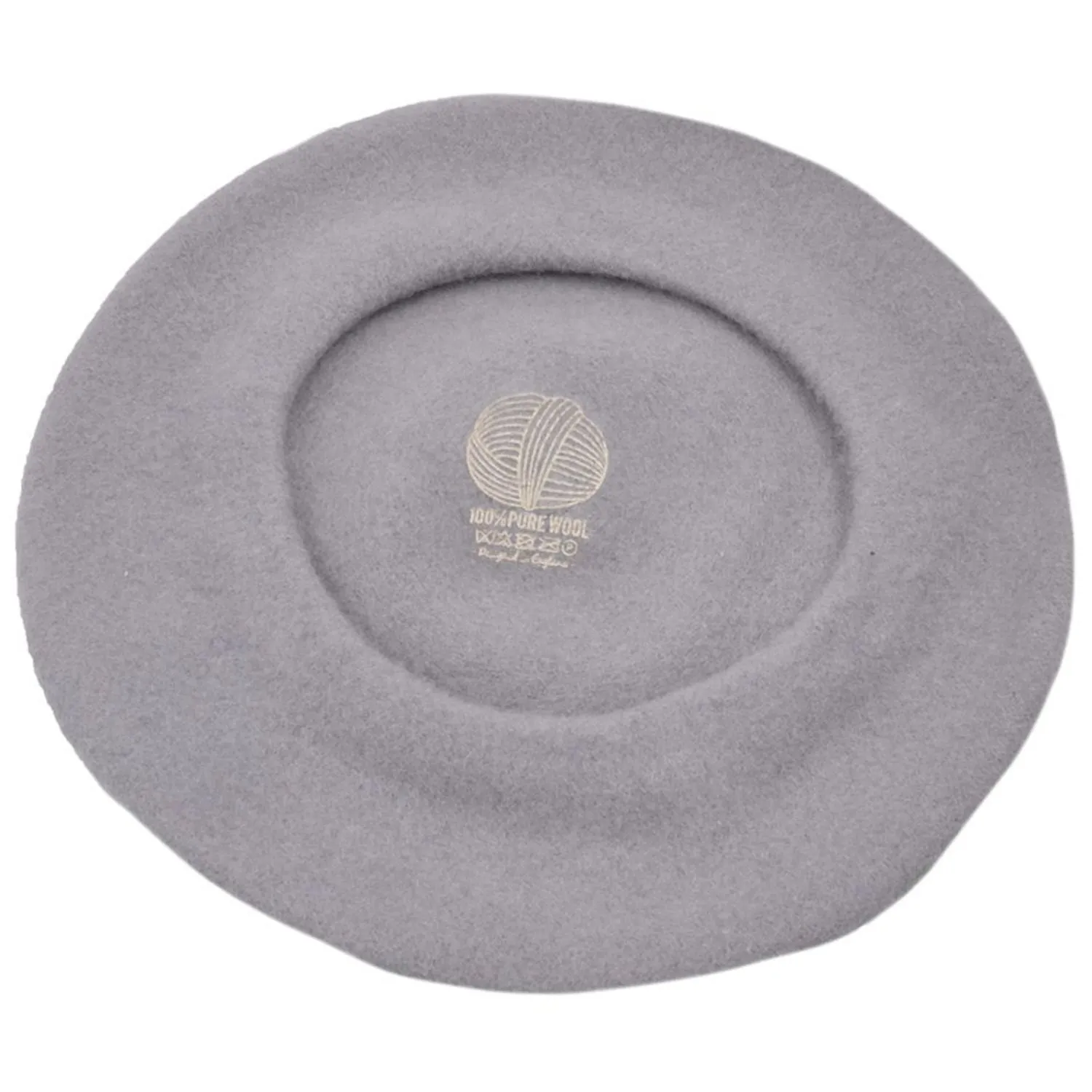 Beret Hats In Light Grey 100% Wool - Maz