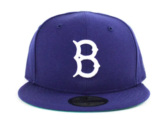 Brooklyn Dodgers New Era Fitted 59Fifty Hats (TEAM COLORS DARK ROYAL GREEN UNDER BRIM)