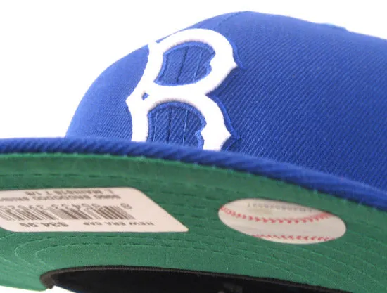 Brooklyn Dodgers New Era Fitted 59Fifty Hats (TEAM COLORS DARK ROYAL GREEN UNDER BRIM)
