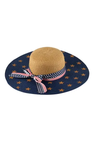 Brown American Flag Floppy Hat - Pack of 6