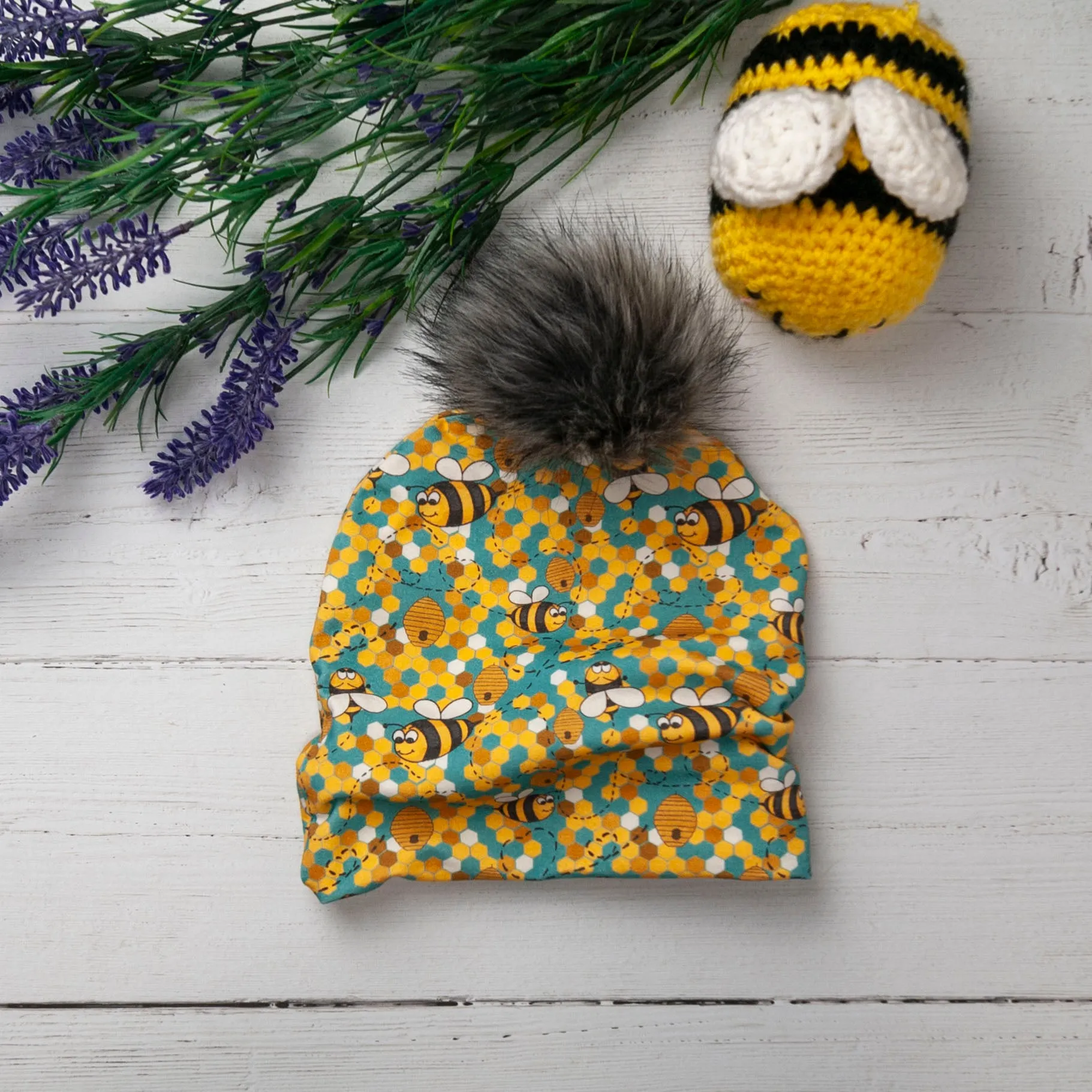 Busy Bees Pompom hat