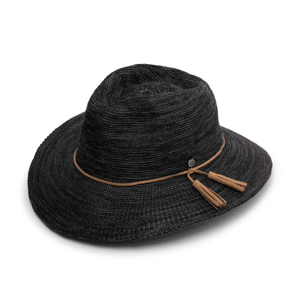 Caroline Wash & Wear Fedora - Mixed Black
