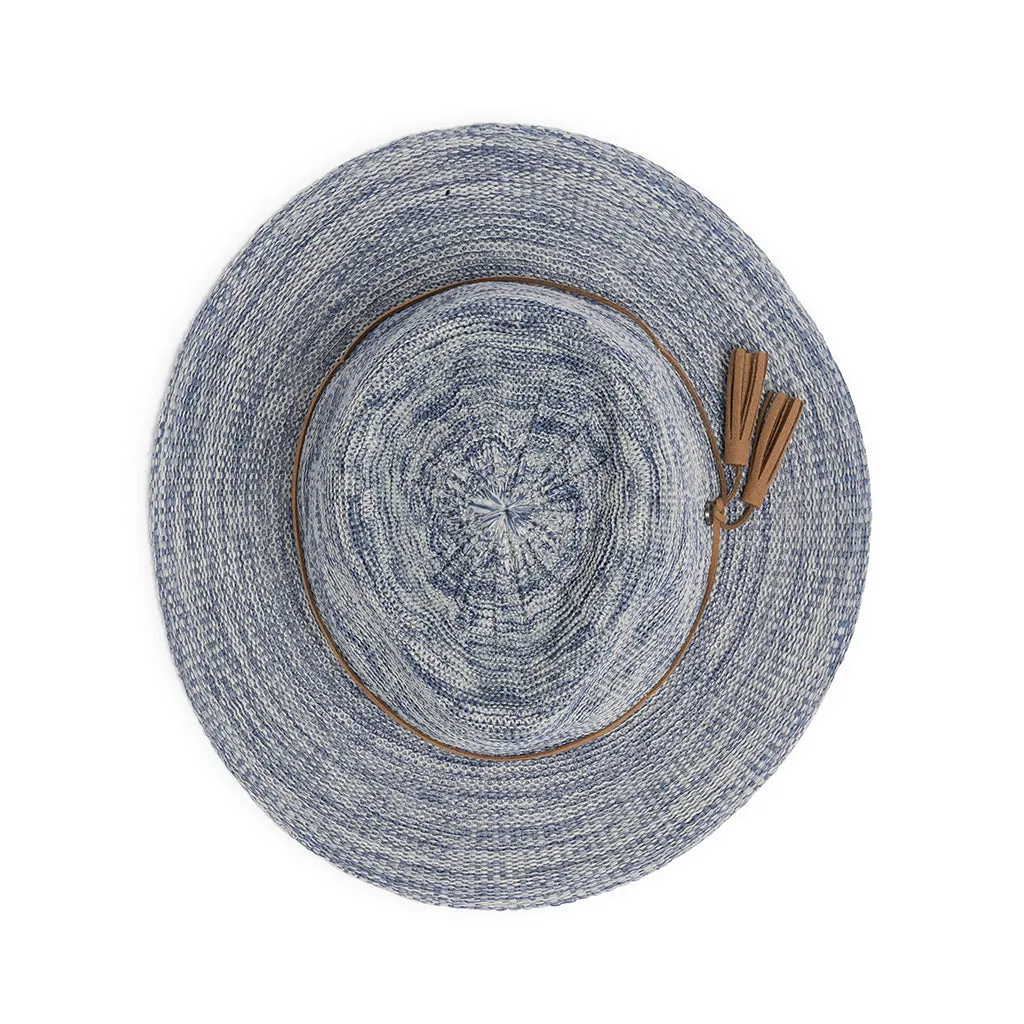 Caroline Wash & Wear Fedora - Mixed Blue