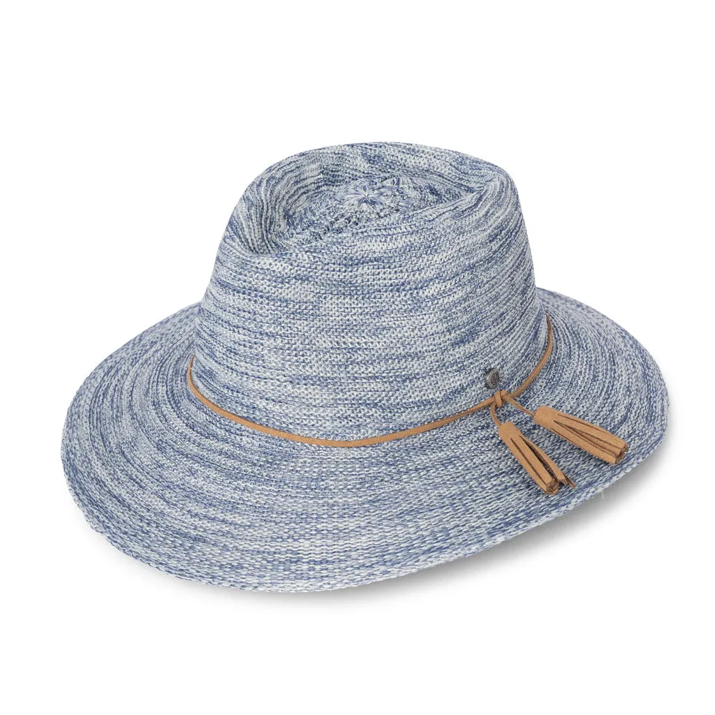 Caroline Wash & Wear Fedora - Mixed Blue