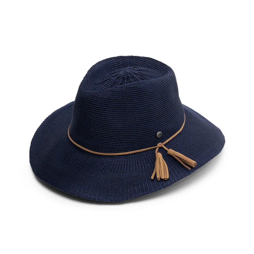 Caroline Wash & Wear Fedora - Navy