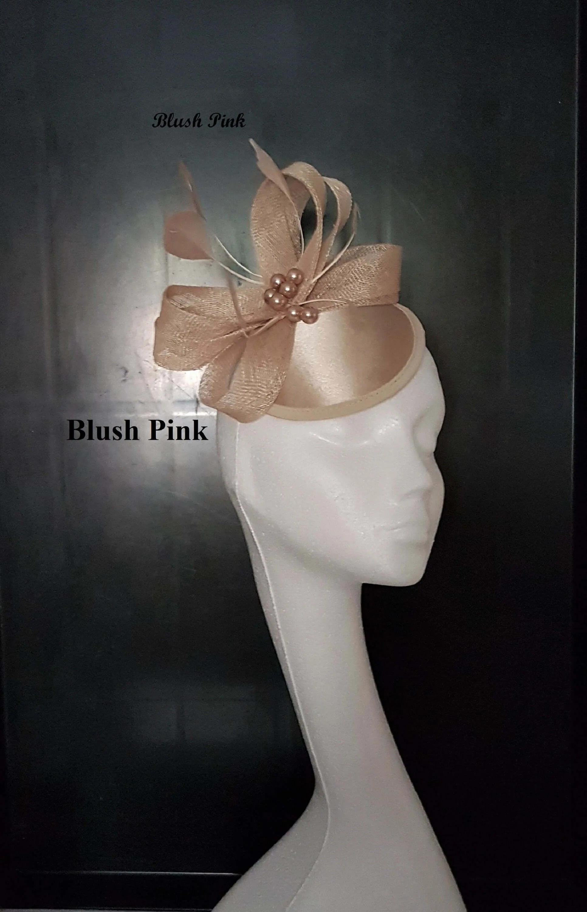 CHAMPAGNE/LATTE FASCINATOR Hat.Silver grey, Blush Pink, Navy, Ascot hat Wedding Race Cocktail Church hat