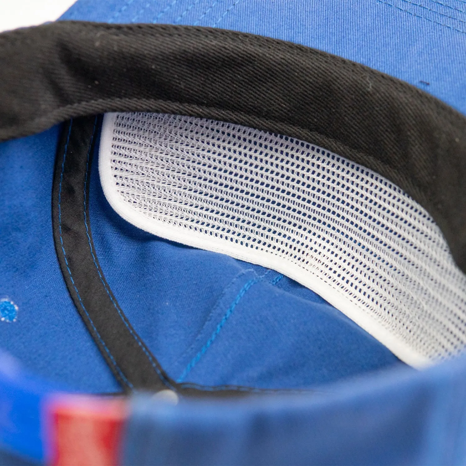 ‘Checker Moto’ Unstructured 5 panel Hat - Royal Blue