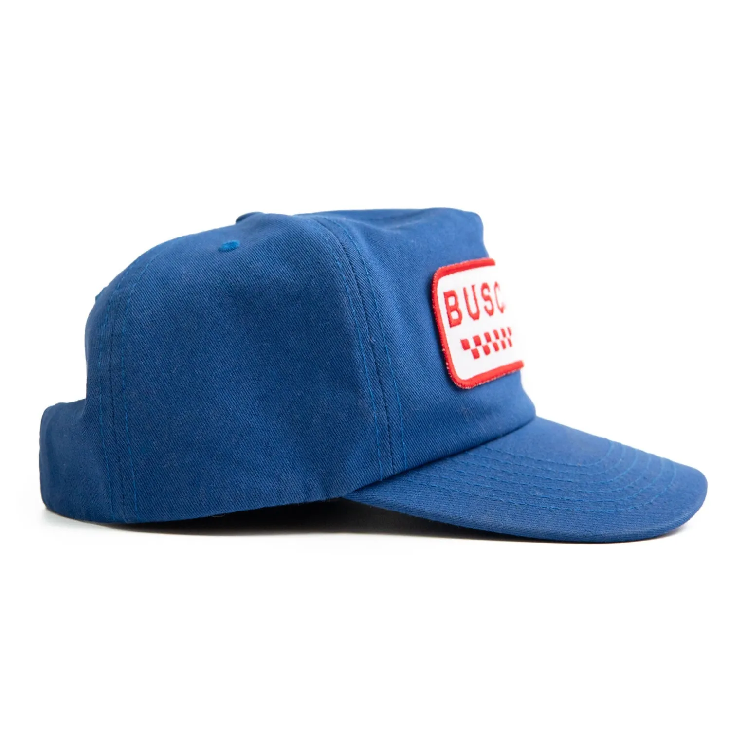 ‘Checker Moto’ Unstructured 5 panel Hat - Royal Blue
