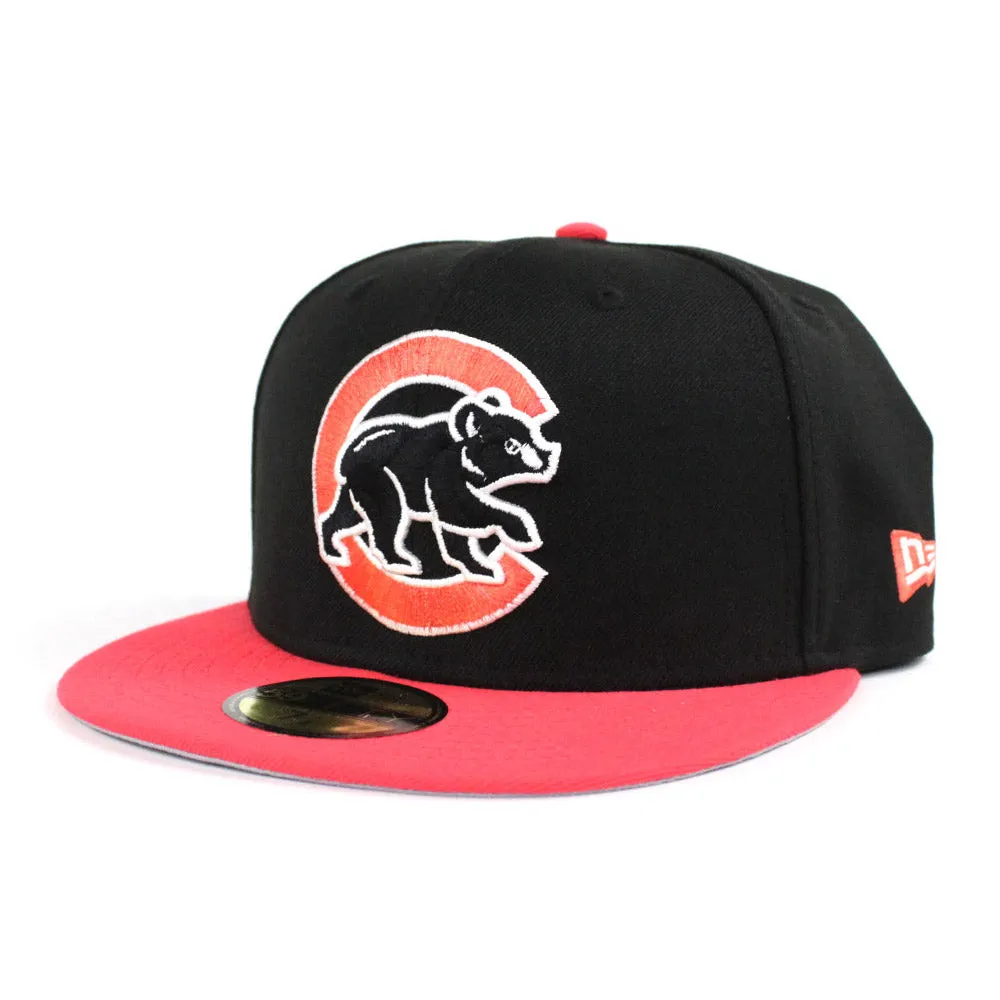 Chicago Cubs New Era 59Fifty Fitted Hat (Air Jordan RETRO 6 Black Infrared Gray Under Brim)