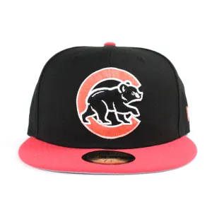 Chicago Cubs New Era 59Fifty Fitted Hat (Air Jordan RETRO 6 Black Infrared Gray Under Brim)