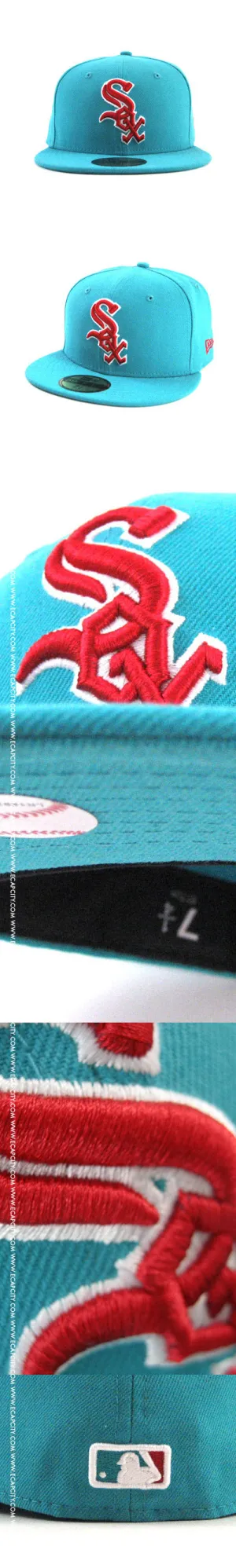 Chicago White Sox 5950 New Era Fitted Hats (TEAL/RED)