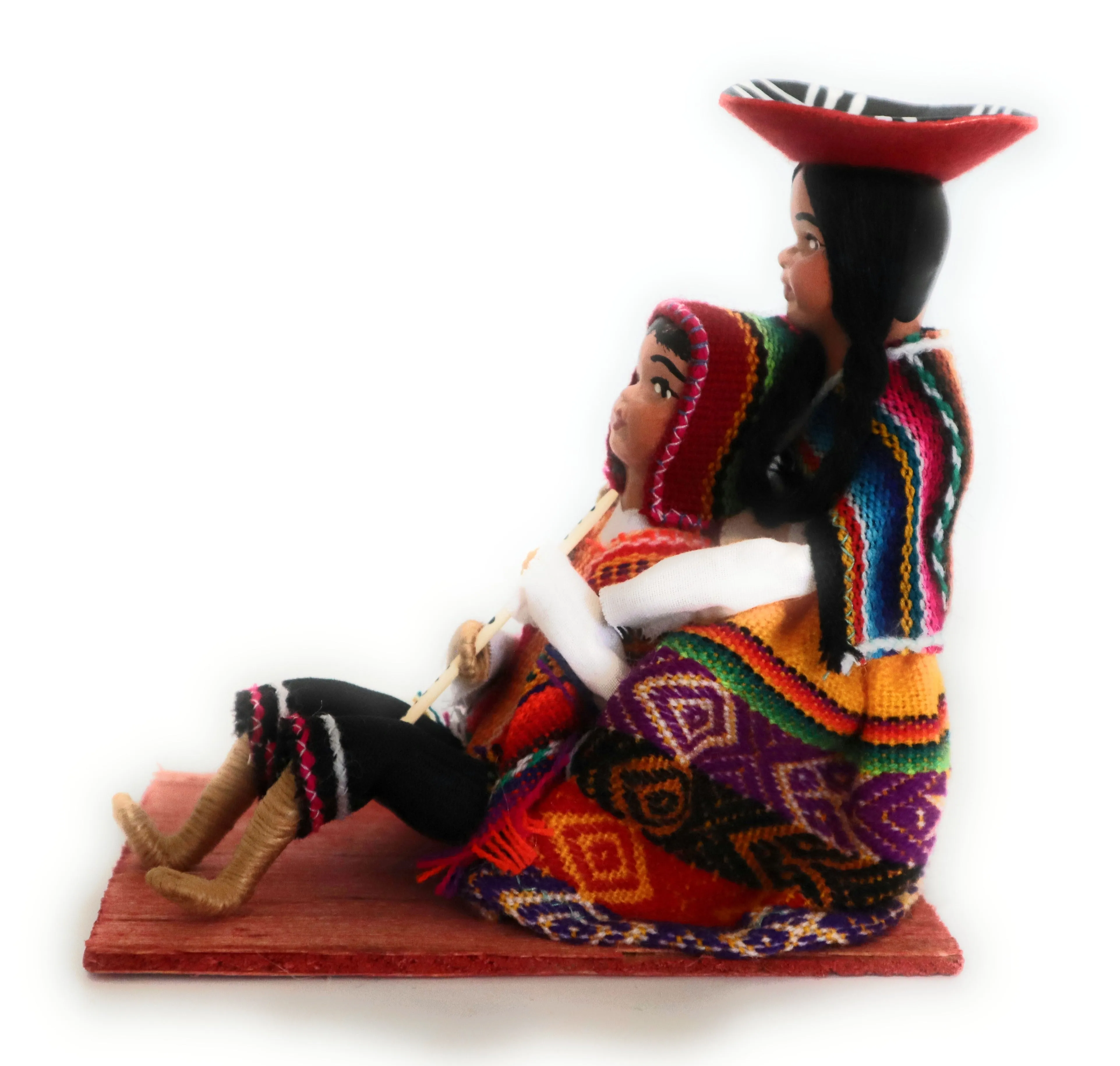 Cholitos Figurines Dolls Peruvian Folk Customs Cholito Lying Down 6.5" Tall