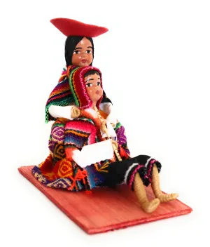 Cholitos Figurines Dolls Peruvian Folk Customs Cholito Lying Down 6.5" Tall