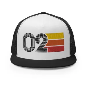 Classic Retro 2002 Flat Bill Trucker Cap