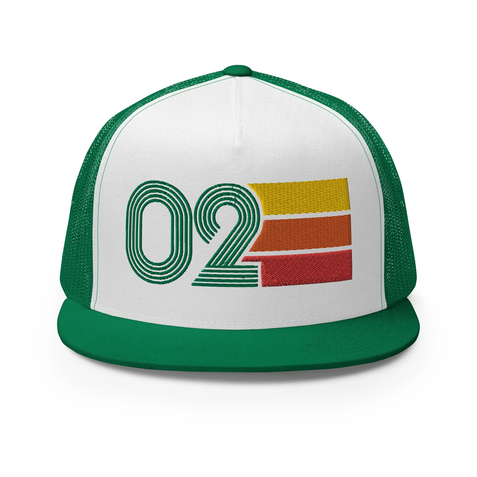 Classic Retro 2002 Flat Bill Trucker Cap