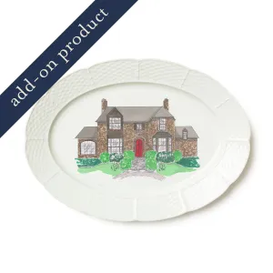Classic Watercolor House Portrait Heirloom Platter