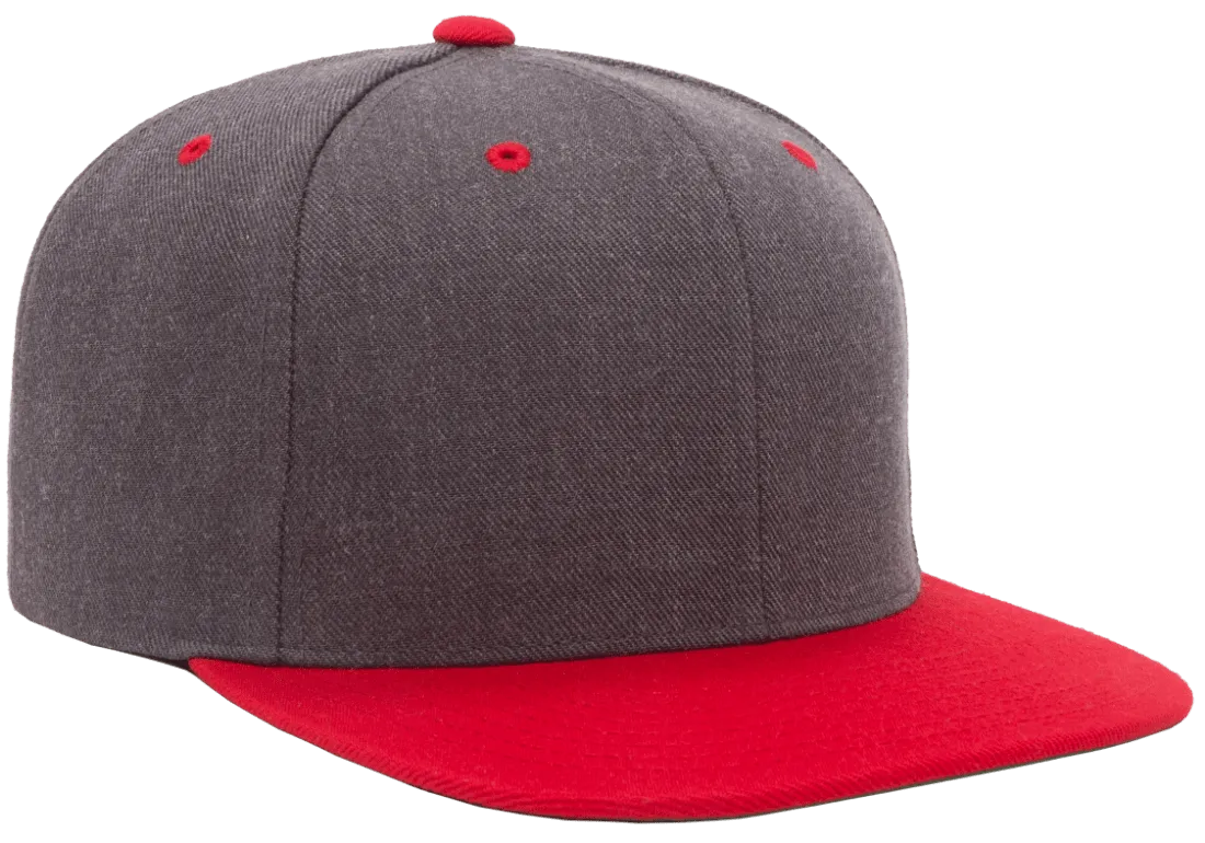 Classics Blank Snapback Cap Dark Heather/Red