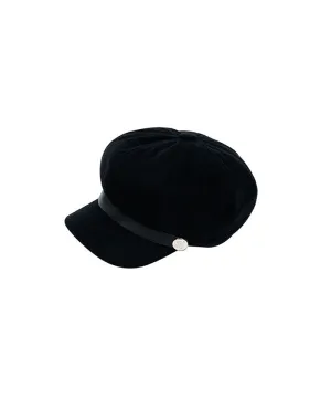 CREVE NINE: Leather Rope Marine Cap - Black